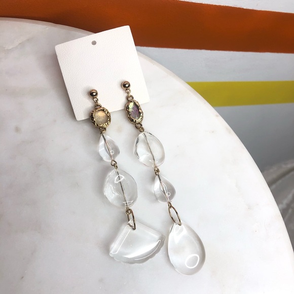 Free People Jewelry - NEW Free People clear asymmetrical earrings